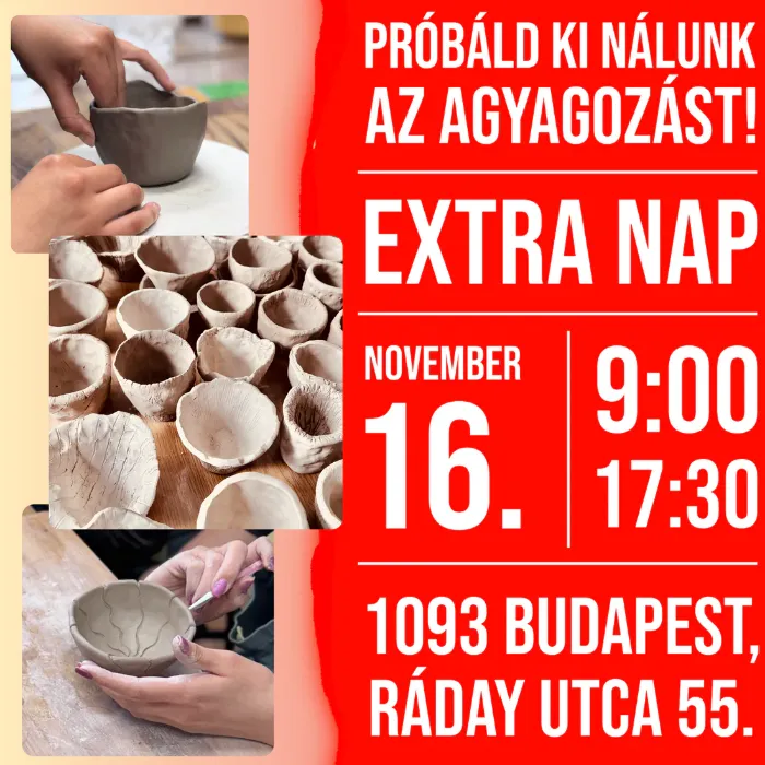 Próbáld ki az agyagozást! Extra nyílt nap