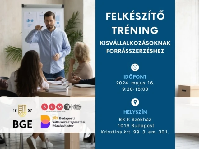 Felkészítő tréning kisvállalkozásoknak forrásszerzéshez