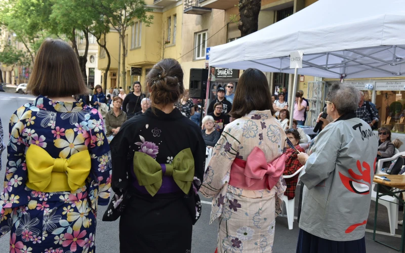 Kimonóbemutató, dr. Vihar Juditnak, a Magyar-Japán Baráti Társaság elnökének segítségével Fotó Bánkuti András